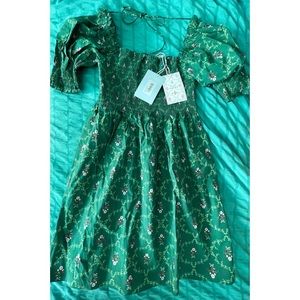 NWT Hill House Home Athena Emerald Trellis Nap Dress Size S